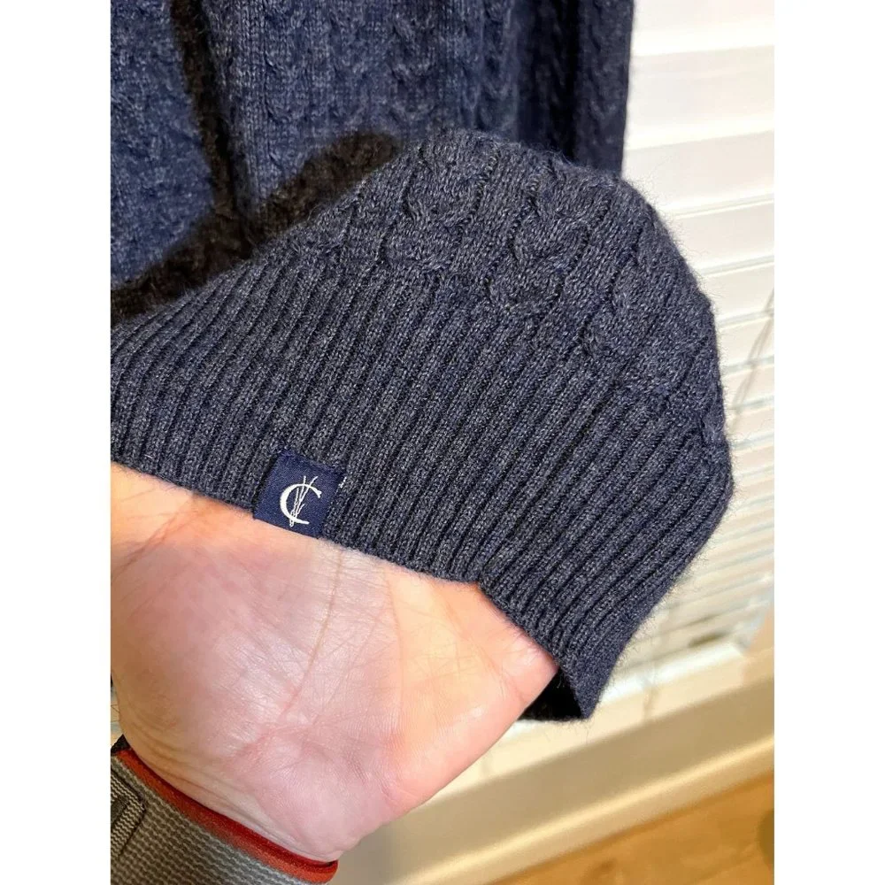 Criquet Alpaca Wool Blend Men's‎ Cable Knit Sweater - Size L